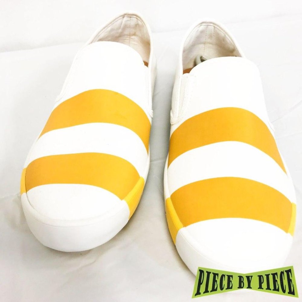 White and Yellow Steve Madden Gal Shoes Size 8